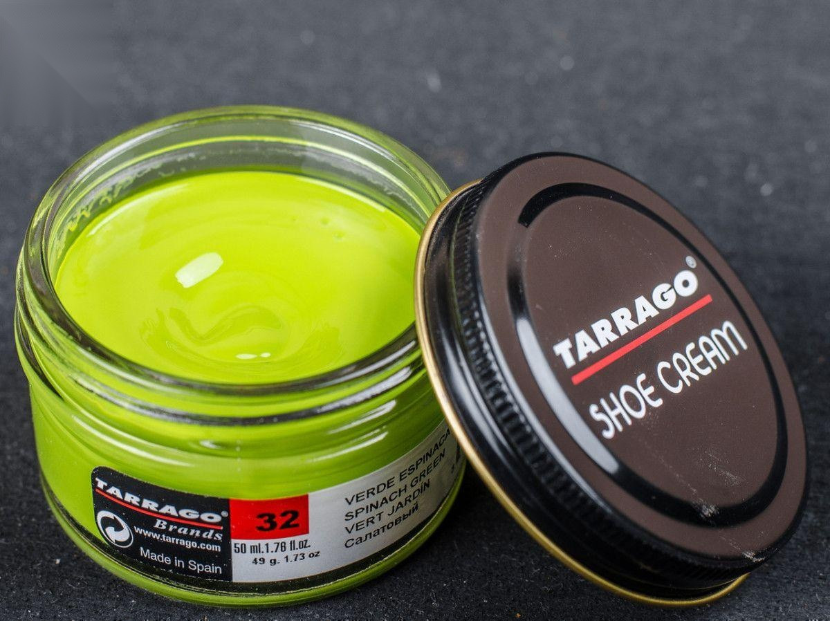 Крем салатовий для взуття з гладкої шкіри Tarrago Shoe Cream, 50 мл,(32)