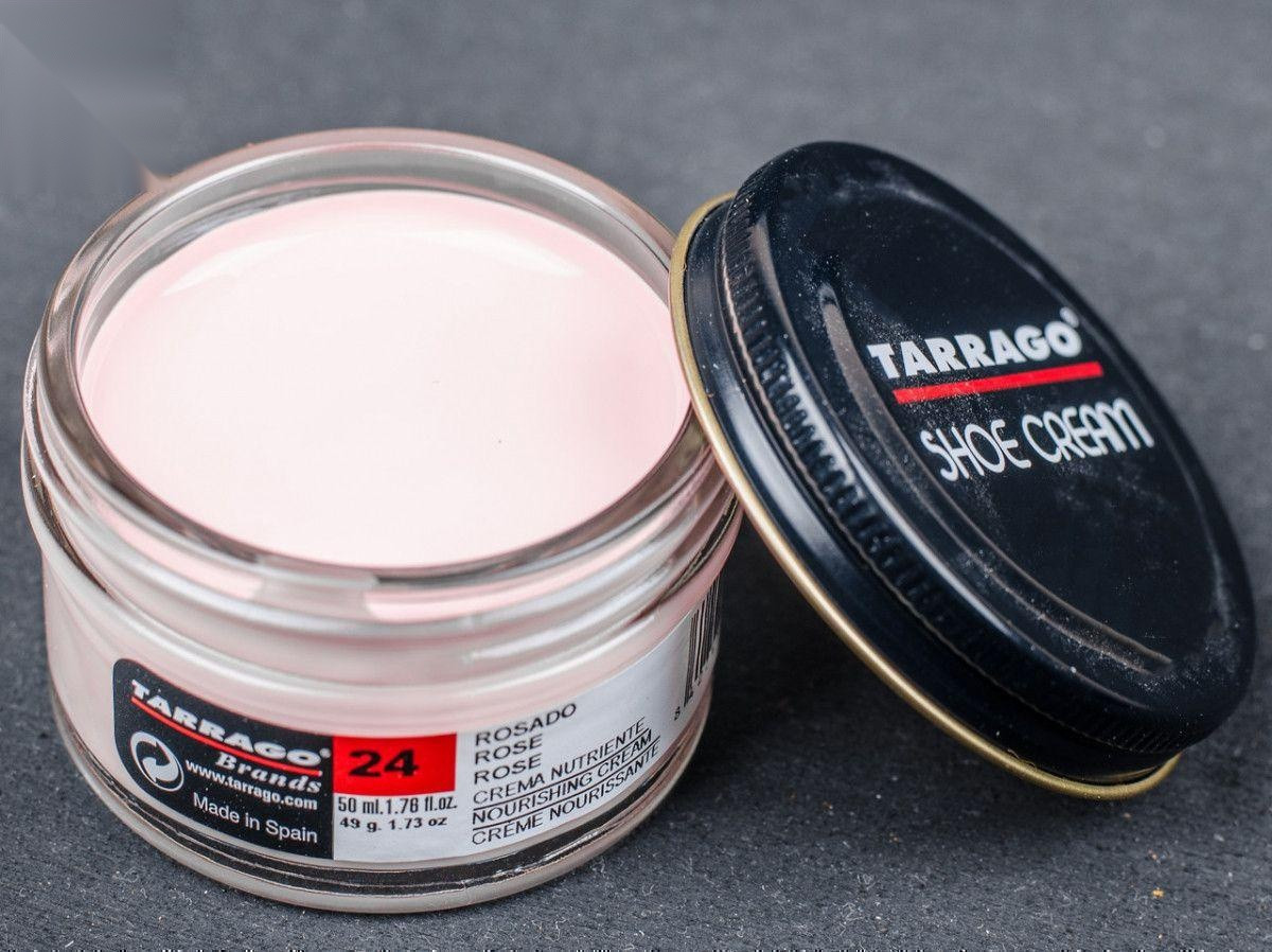Крем для взуття з гладкої шкіри Tarrago Shoe Cream, 50 мл, кол. чайна троянда (24)
