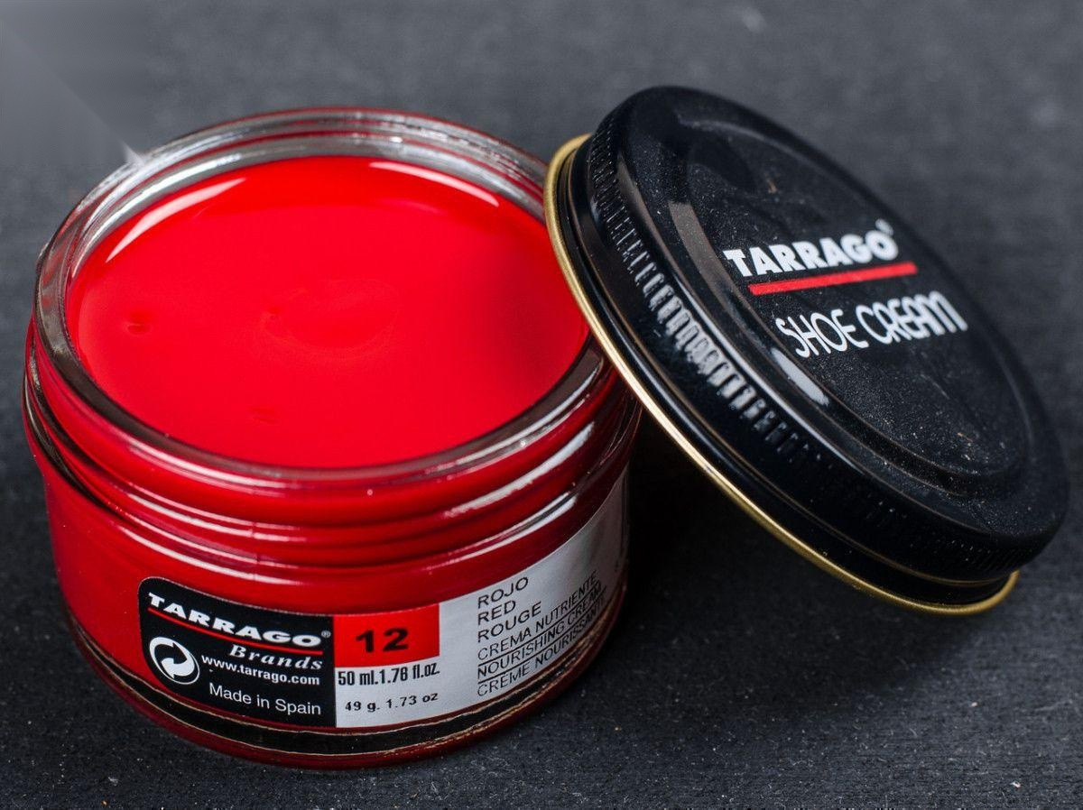 Крем червоний для взуття з гладкої шкіри Tarrago Shoe Cream, 50 мл, (12)