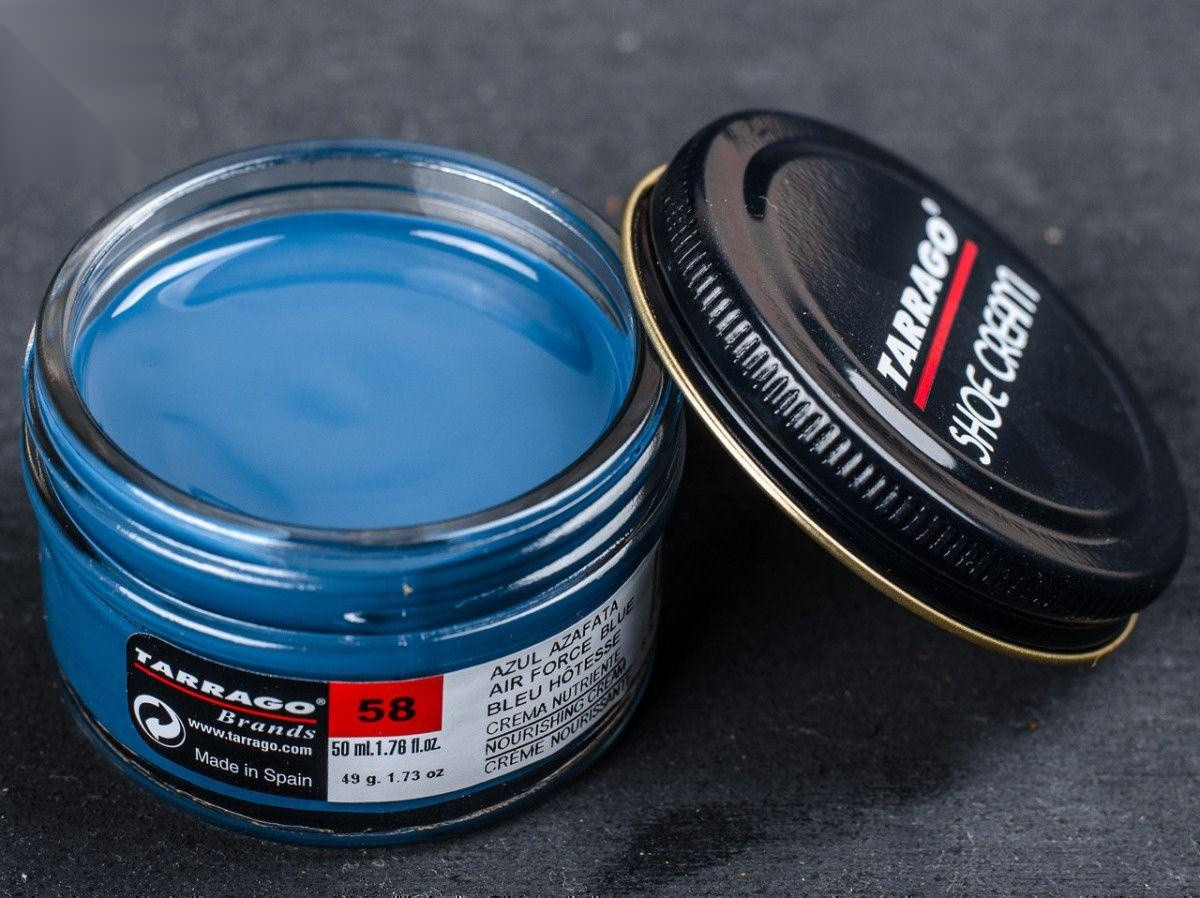 Крем для взуття небесно-блакитний Tarrago Shoe Cream, 50 мл,(58)
