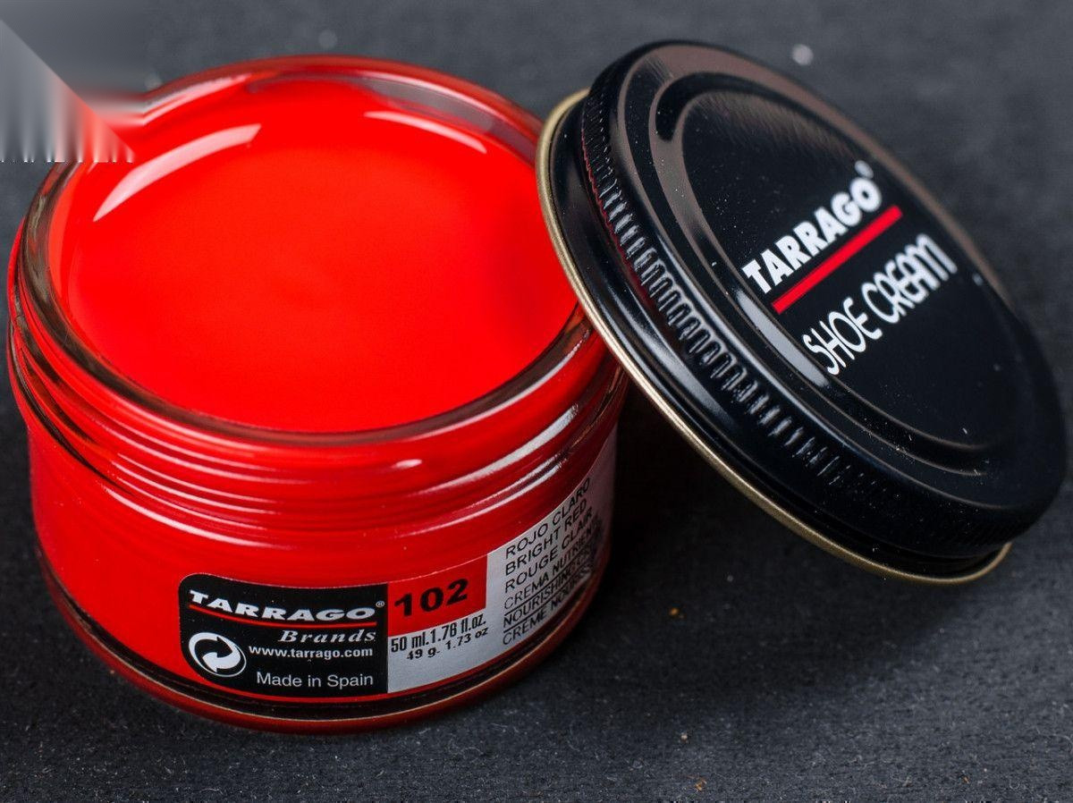 Крем для взуття яскраво-червоний Tarrago Shoe Cream, 50 мл, (102)
