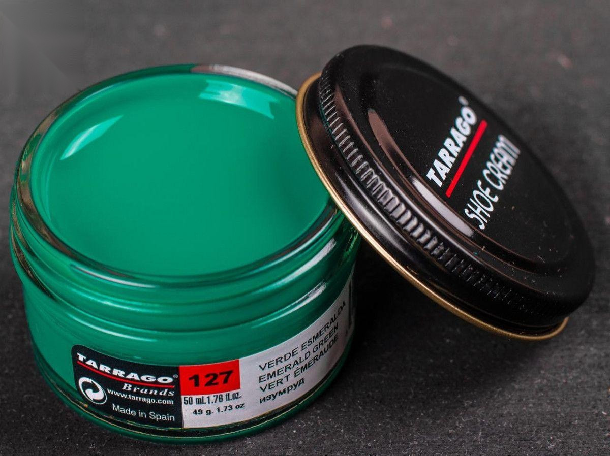 Крем для гладкої шкіри Tarrago Shoe Cream, 50 мл, кол. смарагд (127)