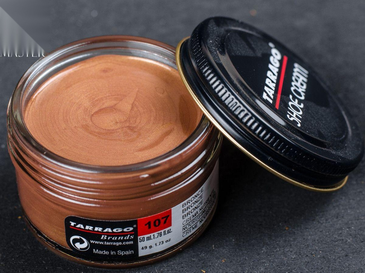 Крем кол.бронзовий металік для взуття з гладкої шкіри Tarrago Shoe Cream, 50 мл, (107)