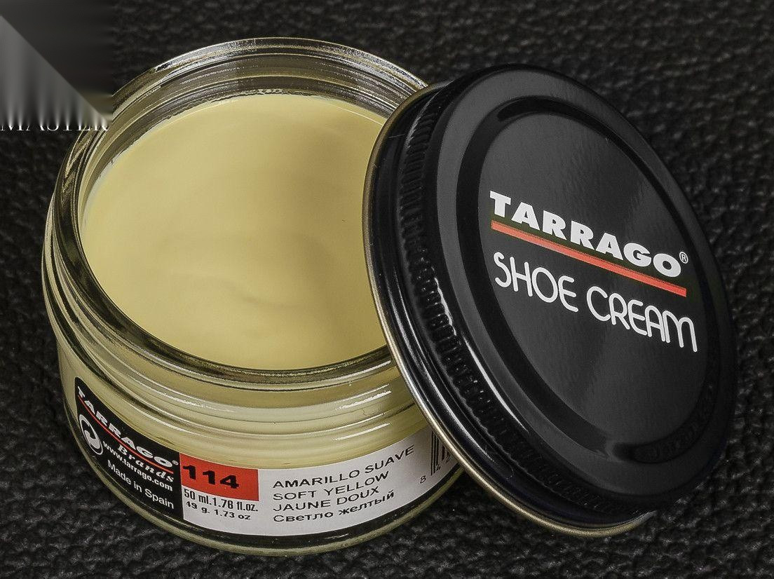 Крем блідо-жовтий для взуття з гладкої шкіри Tarrago Shoe Cream, 50 мл,(114)