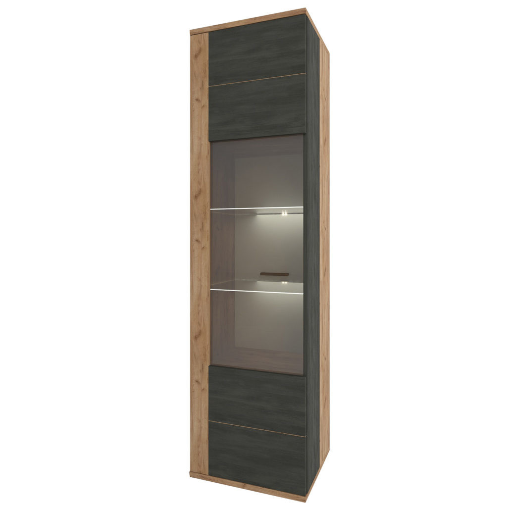 Стильна красива скляна пенал вітрина 1Д для посуду у вітальню зал в сучасному стилі Адель Сокме