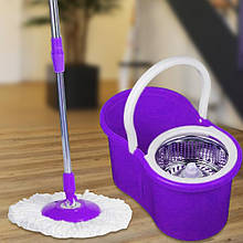 Швабра з відром з автоматичним віджиманням та полосканням Magic Mop Easy 360 на 10 літрів, Фіолетовий