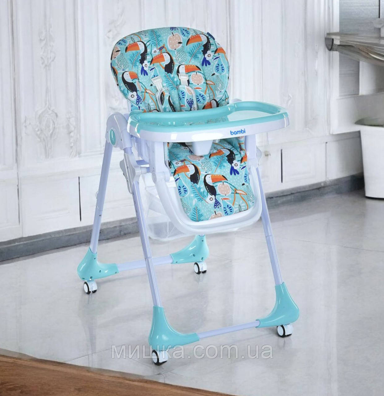 Дитячий cтульчик-трансформер для годування M 3233 Toucan Mint, фото 1