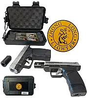 Запальничка пістолет "Lucky Gun" на подарунок чоловіку у подарунковому кейсі