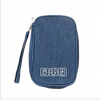 Органайзер чохол Mini для гаджетів та зарядних пристроїв синій