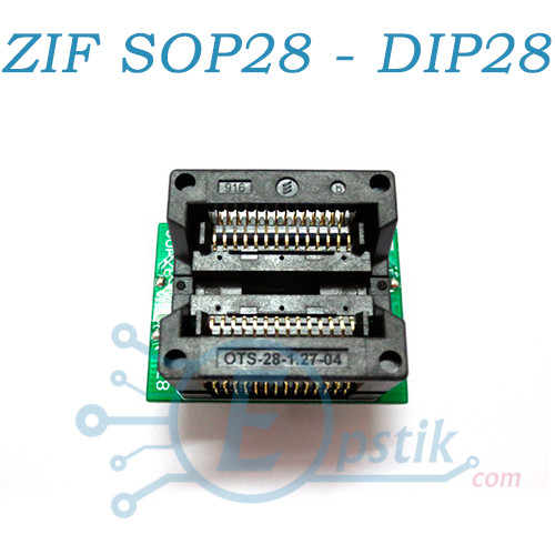 Перехідник - Адаптер ZIF з нульовим зусиллям SOIC28 (SOP28) — DIP28 для програмування
