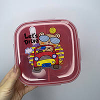 Дитячий ланч бокс на 3 секції з ложкою Мишка 500мл
