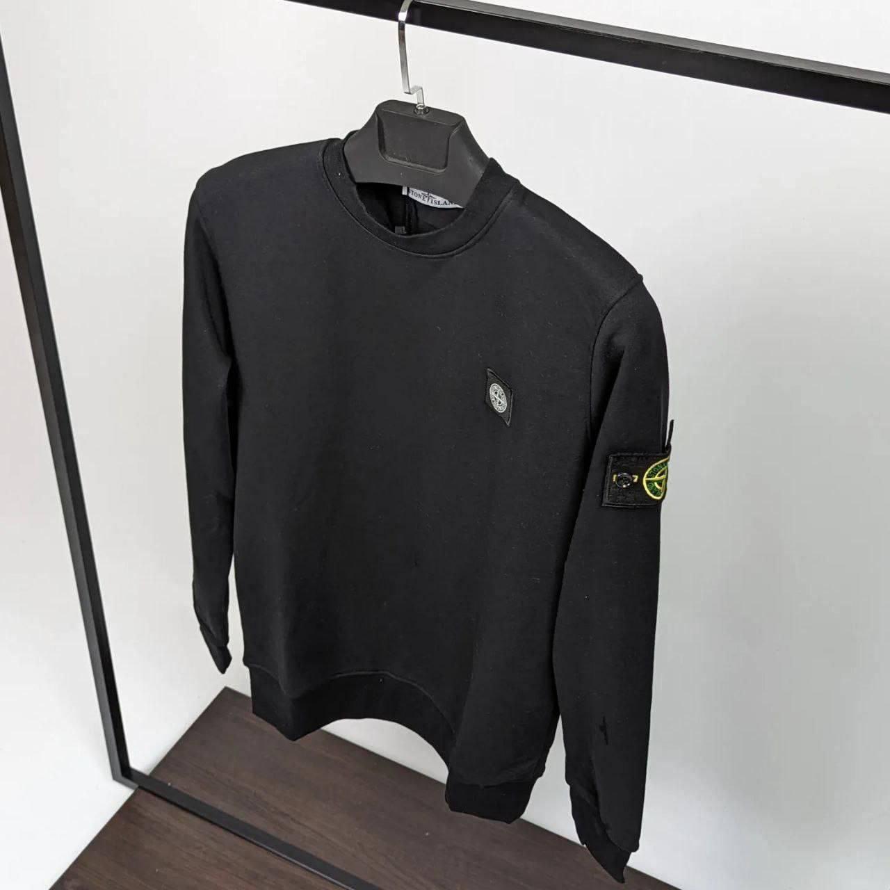 Чоловіча кофта світшот Stone Island CK6754 чорна, фото 1