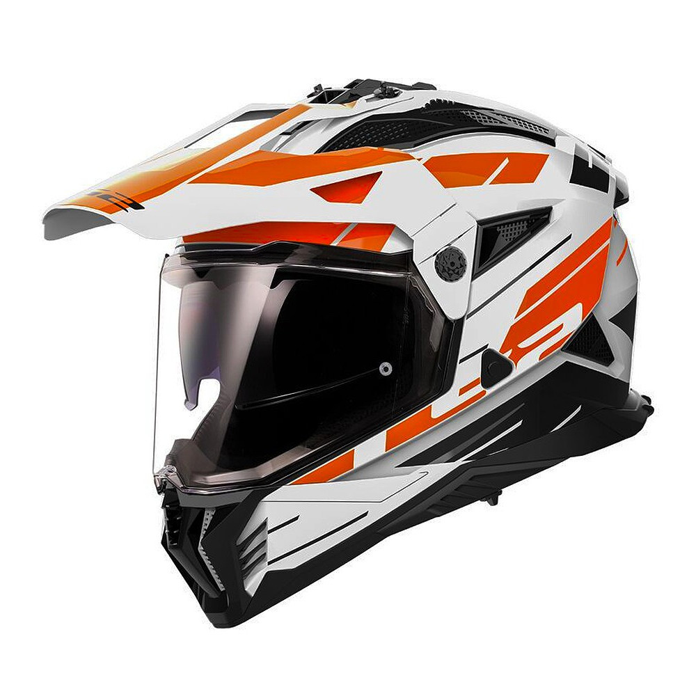 Мотошолом LS2 MX702 Pioneer 2 Namib White Orange XS