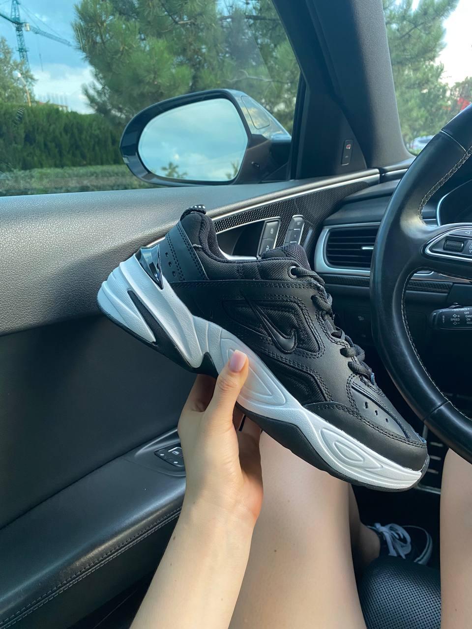 Чоловічі кросівки Nike M2K Tekno Black White Кеди Найк Текно шкіряні чорно-білі повсякденні демісезон