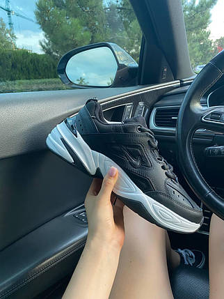 Чоловічі кросівки Nike M2K Tekno Black White Кеди Найк Текно шкіряні чорно-білі повсякденні демісезон, фото 1