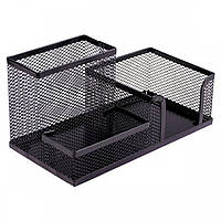 Підставка для канцелярії метал на 3 секції чорна