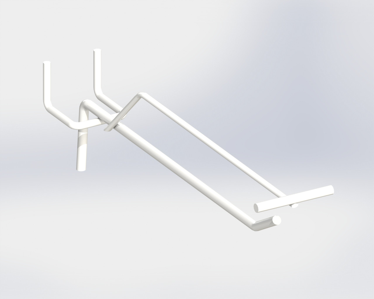 Гачок 150мм білий одинарний з цінникотримачем на перфорацію торговий стелаж