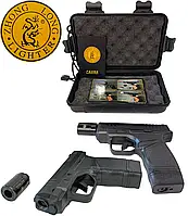 Запальничка пістолет "Lucky Gun-2" чорний на подарунок чоловікові у подарунковому кейсі