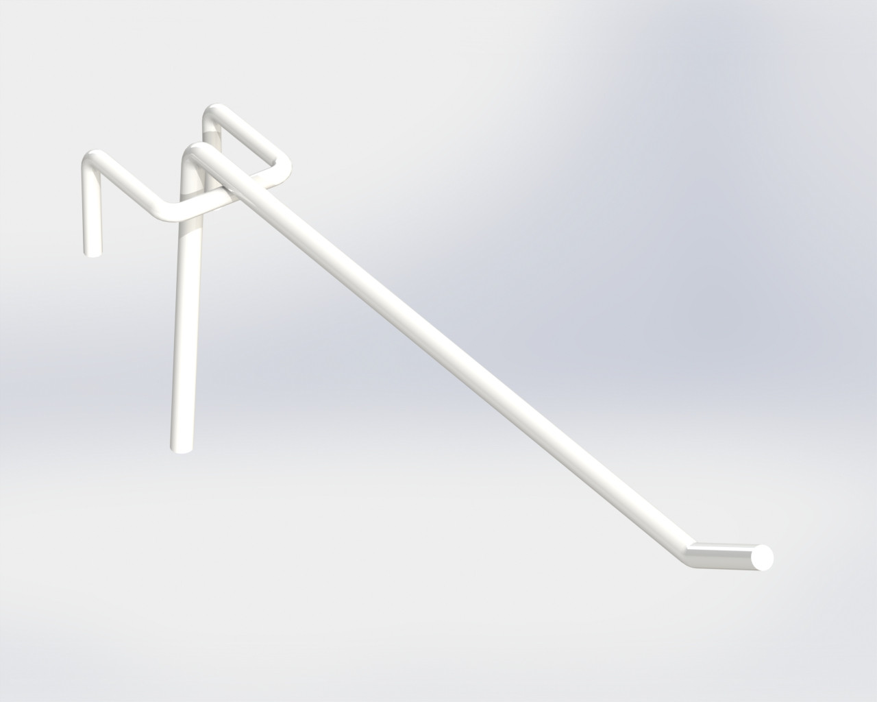 Гачок 200мм білий одинарний на сітку, фото 1