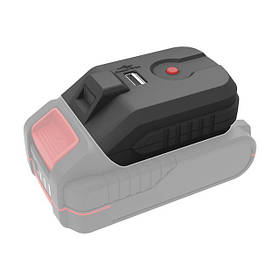 Адаптер для акумулятора Li-ion INTERTOOL WT-9300, адаптер для аккумулятора 20 В, адаптер с LED фонарем