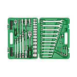 Набір INTERTOOL ET-6077SP, 77 елементів INTERTOOL,Набір інструментів 1/2" & 1/4", 77од.(гол.4-32мм. кл.комб.7-19мм/кл.шарн.8-15мм), фото 2