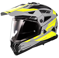 Мотошолом LS2 MX702 Pioneer 2 Namib Matt Grey Hi-Vis Yellow M