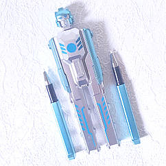 Ручка 2штв1 гелева РОБОТ блакитний синя паста 0.38мм арт.1158-1