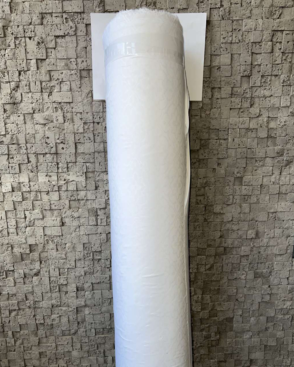 Біла однотонна постільна тканина поліестер Мікрофібра тиснення, завширшки 220 см синтетична TIS-B5 у рулоні 100 м