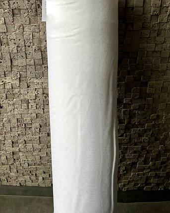 Біла постільна тканина 220 см Мікрофібра тиснення візерунок однотонна синтетична TIS-D10 у рулоні 100 м, фото 1