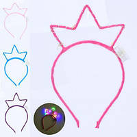 Аксесуар для волосся корона, світло, ЦІНА ЗА УП. 10ШТ, 3 режими, мікс кольорів, на бат(табл)  (1 колір)