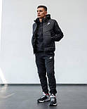 Спортивний костюм чоловічий зимовий Nike Tech Fleece (найк теч фліс) зима теплий на флісі комплект з жилеткою (безрукавкою), фото 5