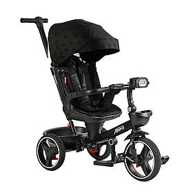 Велосипед триколісний з батьківською ручкою Best Trike (поворот сидіння, фара) Marco 9155 / 704-15 Чорний