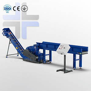 Щепоріз Zubr-30. Подрібнювач дерева 30кВт з транспортерами подачі та вивантаження