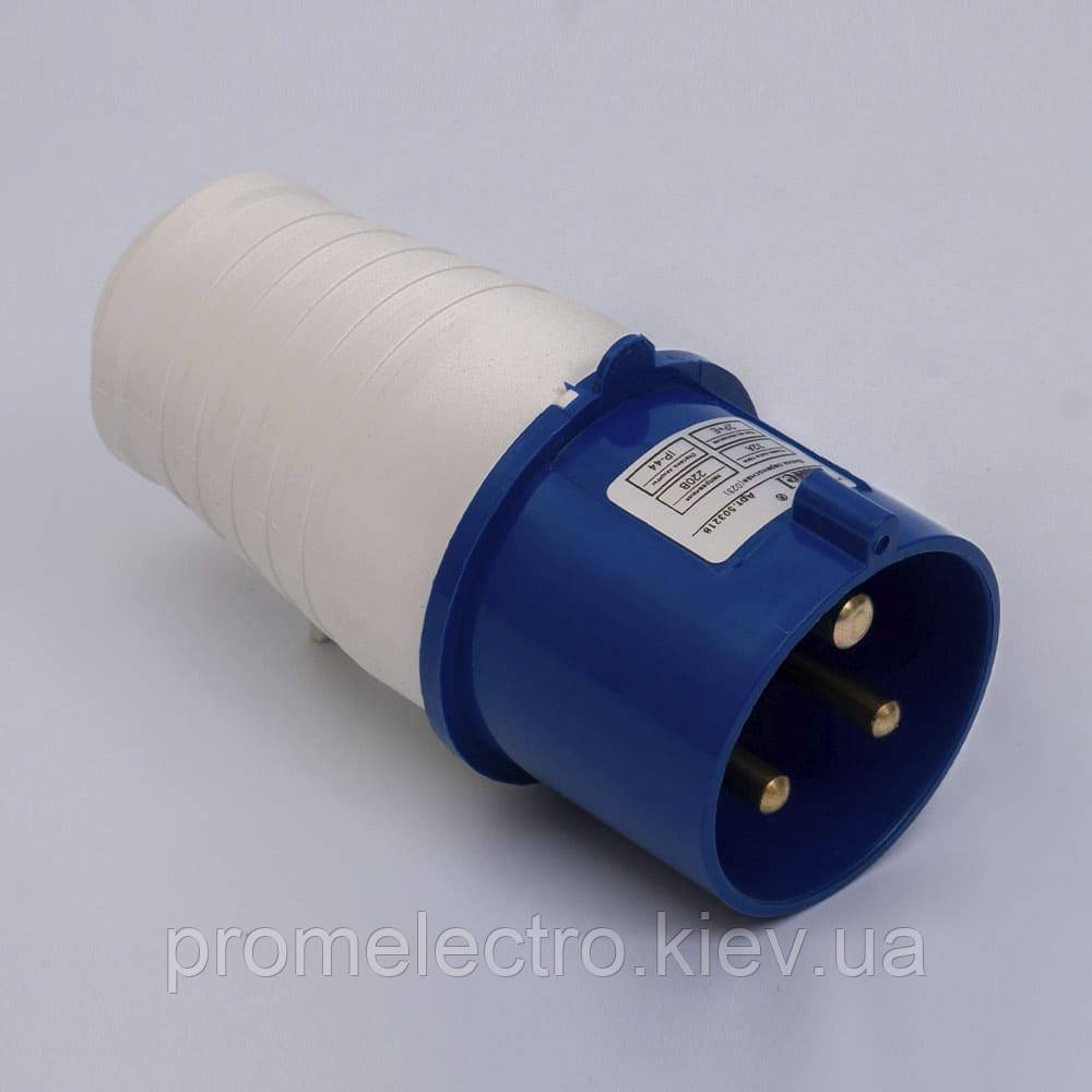 Вилка силова переносна 32А 220В 2Р+Е IP44