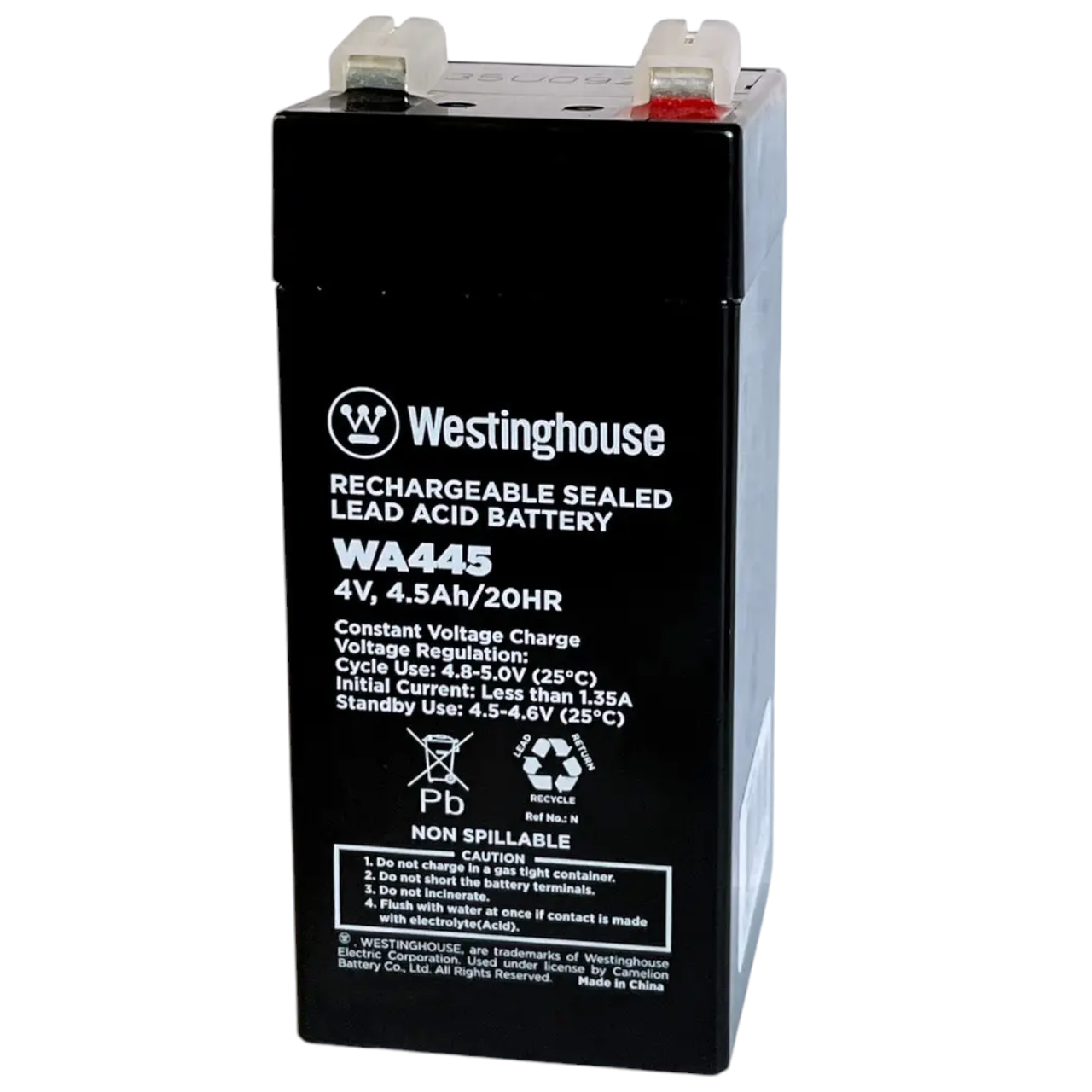 Акумулятор свинцево-кислотний Westinghouse 4V - 4,5Ah 102x47x47см