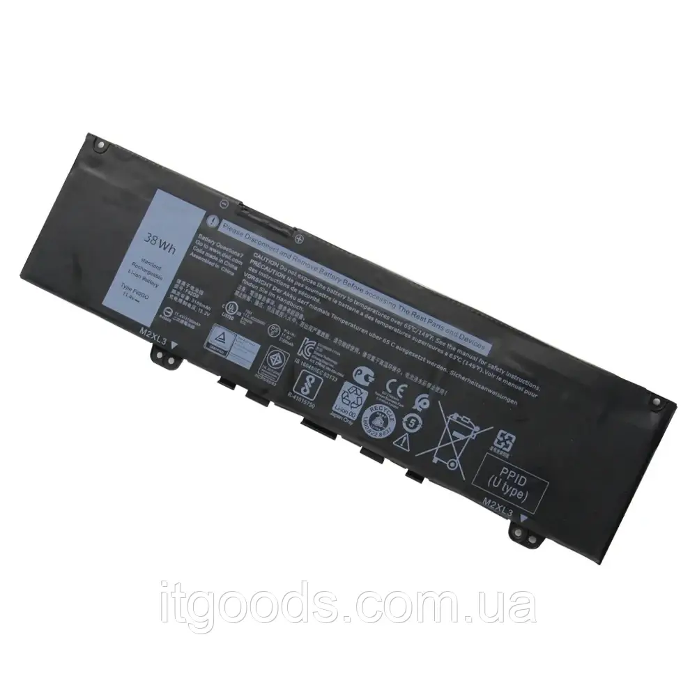 Батарея для ноутбука Dell F62G0 F62GO 39DY5 RPJC3 11.4V 38Wh Inspiron 13 7370 7380 5370 7373 / Vostro 5370