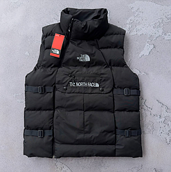 Чоловіча жилетка The North Face TNF безрукавка Норд Фейс ТНФ чорна на змійці плащівка утеплена демісезон весна осінь