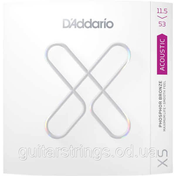 Струни D'Addario XSAPB11553 XS Phosphor Bronze Custom Light Plus 11.5-53, фото 1