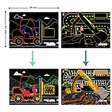 Набір для творчості, скретч-арт AVENIR "Будівництво", 8 розмальовок, фото 5