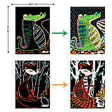 Набір для творчості, скретч-арт AVENIR "Чарівні тварини", 4 розмальовки, фото 3