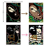 Набір для творчості, скретч-арт AVENIR "Чарівні тварини", 4 розмальовки, фото 4