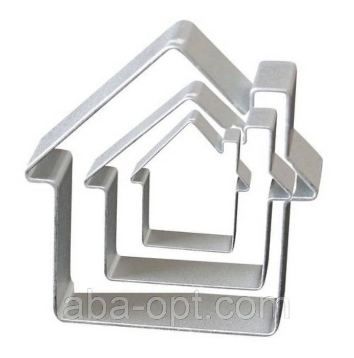 Набір вирубок з нержавіючої сталі Будиночок (3 шт), фото 1