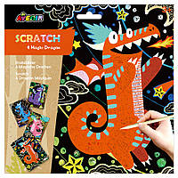 Набір для творчості, скретч-арт AVENIR "Чарівні дракони", 4 розмальовки