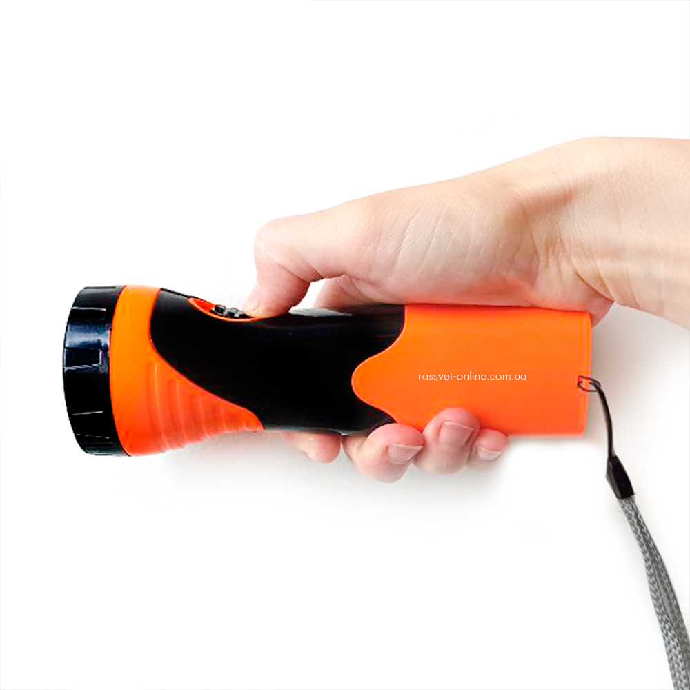 Акумуляторний світлодіодний ліхтар Idea Poland Orange LED 1W 230V 50Hz 90Lm 6500K помаранчевий/чорний