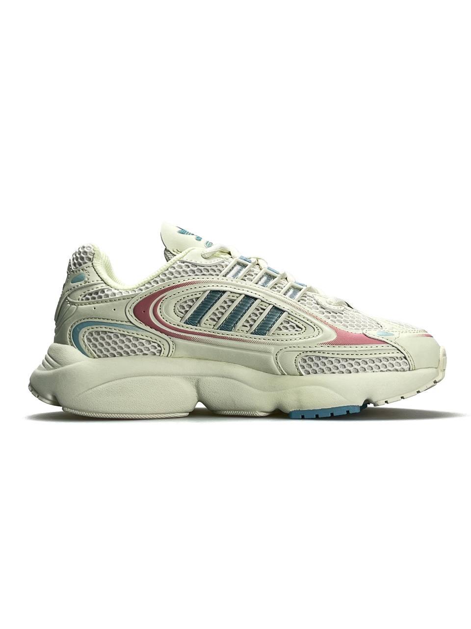Жіночі кросівки шкіра текстиль Adidas Originals Ozmillen Beige Pink Blue, кеди Адідас бежеві 36