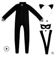 Карнавальний костюм Чорного кота з маскою і хвостом для дітей