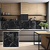 Панель на кухонний фартух під скло Чорний мармур, з двостороннім скотчем 62 х 305 см, 1,2 мм, фото 3