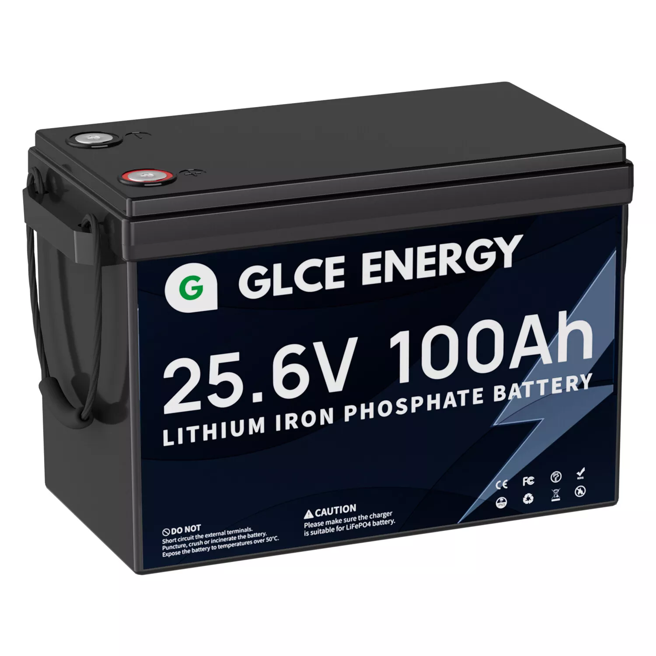 Акумулятор батарея резервний GLCE Energy LiFePO4 100Ah 25.6V 2560Wh BMS літій ферум фосфат
