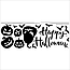 Наклейки для Геловіна Гарбузи кажани Happy Halloween вініл самоклейка Happy Pocket Набір S чорний матовий, фото 4