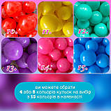 Сухий басейн для дітей від 6 міс з тканини оксамит (велюр) з кульками 100 шт. з харчового пластику, без запаху, фото 10